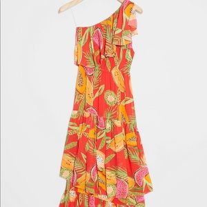 XL FARM RIO PAPAYA DRESS, NEW WITH TAGS.